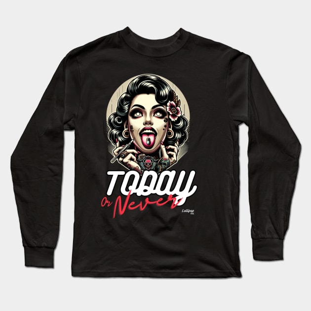 Party Pill-Popper Pin-Up Beautifull Girl! Long Sleeve T-Shirt by LollipopINC